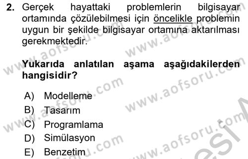 İleri Programlama Dersi 2018 - 2019 Yılı Yaz Okulu Sınavı 2. Soru