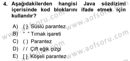 İleri Programlama Dersi 2018 - 2019 Yılı Yaz Okulu Sınav Soruları 4. Soru