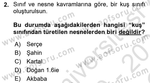 İleri Programlama Dersi 2020 - 2021 Yılı Yaz Okulu Sınavı 2. Soru