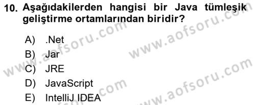 İleri Programlama Dersi 2021 - 2022 Yılı (Vize) Ara Sınav Soruları 10. Soru