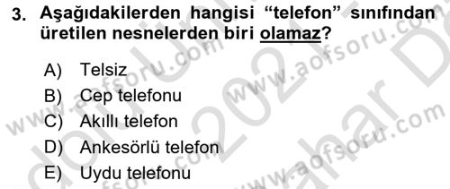 İleri Programlama Dersi 2021 - 2022 Yılı (Vize) Ara Sınavı 3. Soru