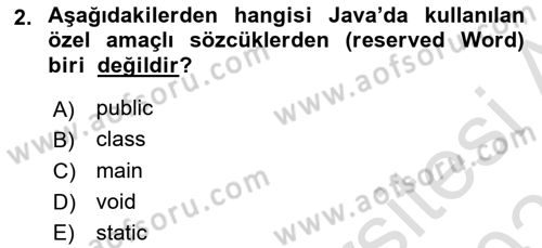 İleri Programlama Dersi 2021 - 2022 Yılı (Final) Dönem Sonu Sınav Soruları 2. Soru