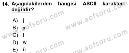 İleri Programlama Dersi 2023 - 2024 Yılı (Vize) Ara Sınav Soruları 14. Soru