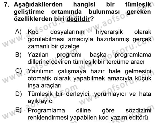 İleri Programlama Dersi 2023 - 2024 Yılı (Vize) Ara Sınav Soruları 7. Soru
