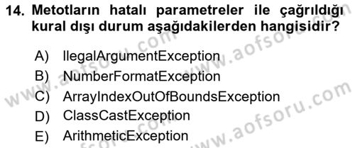 İleri Programlama Dersi 2023 - 2024 Yılı (Final) Dönem Sonu Sınav Soruları 14. Soru