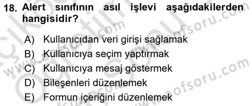 İleri Programlama Dersi 2023 - 2024 Yılı (Final) Dönem Sonu Sınav Soruları 18. Soru