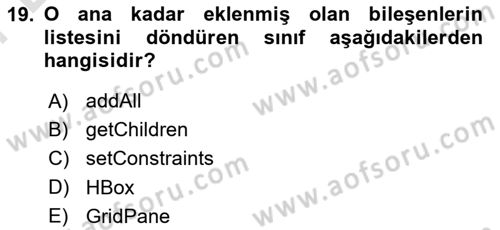 İleri Programlama Dersi 2023 - 2024 Yılı (Final) Dönem Sonu Sınav Soruları 19. Soru