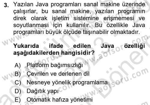 İleri Programlama Dersi 2023 - 2024 Yılı (Final) Dönem Sonu Sınav Soruları 3. Soru