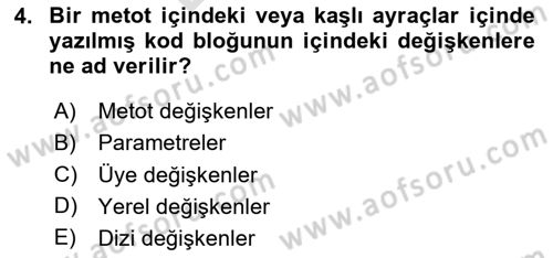 İleri Programlama Dersi 2023 - 2024 Yılı (Final) Dönem Sonu Sınav Soruları 4. Soru