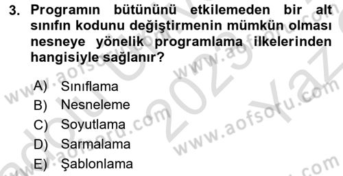 İleri Programlama Dersi 2023 - 2024 Yılı Yaz Okulu Sınav Soruları 3. Soru