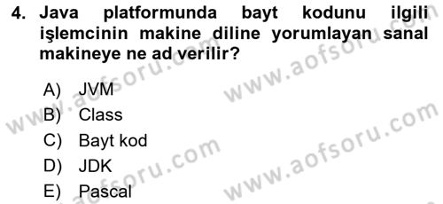 İleri Programlama Dersi 2023 - 2024 Yılı Yaz Okulu Sınav Soruları 4. Soru