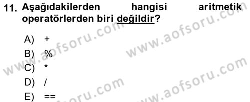 İleri Programlama Dersi 2024 - 2025 Yılı (Vize) Ara Sınav Soruları 11. Soru