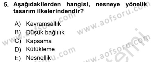 İleri Programlama Dersi 2024 - 2025 Yılı (Vize) Ara Sınav Soruları 5. Soru