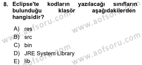 İleri Programlama Dersi 2024 - 2025 Yılı (Vize) Ara Sınav Soruları 8. Soru