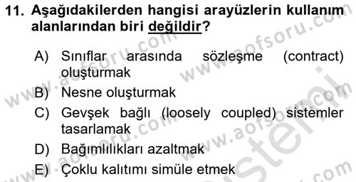 İleri Programlama Dersi 2024 - 2025 Yılı (Final) Dönem Sonu Sınav Soruları 11. Soru