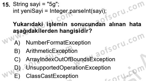 İleri Programlama Dersi 2024 - 2025 Yılı (Final) Dönem Sonu Sınav Soruları 15. Soru