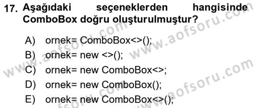 İleri Programlama Dersi 2024 - 2025 Yılı (Final) Dönem Sonu Sınav Soruları 17. Soru