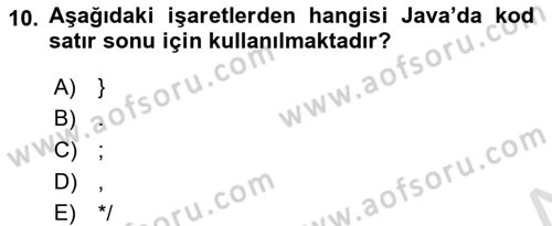 İleri Programlama Dersi 2025 - 2026 Yılı (Vize) Ara Sınav Soruları 10. Soru