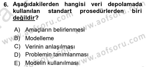 Kurumsal Kaynak Planlama Sistemleri Dersi 2017 - 2018 Yılı (Vize) Ara Sınav Soruları 6. Soru