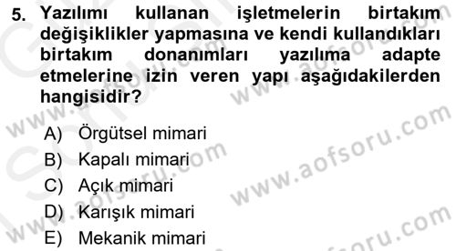 Kurumsal Kaynak Planlama Sistemleri Dersi 2017 - 2018 Yılı (Final) Dönem Sonu Sınav Soruları 5. Soru