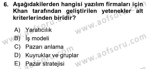 Kurumsal Kaynak Planlama Sistemleri Dersi 2017 - 2018 Yılı (Final) Dönem Sonu Sınav Soruları 6. Soru