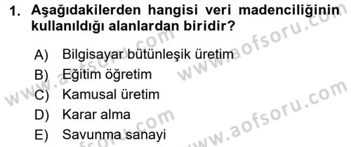 Kurumsal Kaynak Planlama Sistemleri Dersi 2018 - 2019 Yılı (Final) Dönem Sonu Sınav Soruları 1. Soru