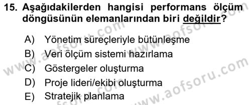Kurumsal Kaynak Planlama Sistemleri Dersi 2018 - 2019 Yılı Yaz Okulu Sınav Soruları 15. Soru