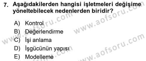 Kurumsal Kaynak Planlama Sistemleri Dersi 2019 - 2020 Yılı (Vize) Ara Sınav Soruları 7. Soru