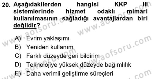 Kurumsal Kaynak Planlama Sistemleri Dersi 2022 - 2023 Yılı Yaz Okulu Sınav Soruları 20. Soru
