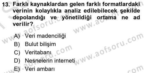 Kurumsal Kaynak Planlama Sistemleri Dersi 2023 - 2024 Yılı (Final) Dönem Sonu Sınav Soruları 13. Soru