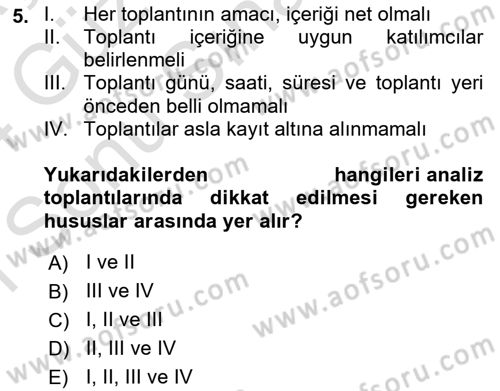 Kurumsal Kaynak Planlama Sistemleri Dersi 2023 - 2024 Yılı (Final) Dönem Sonu Sınav Soruları 5. Soru