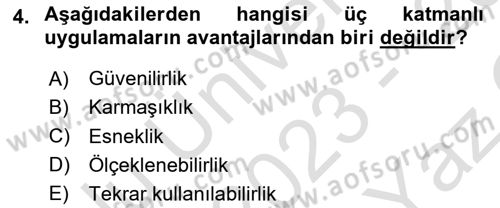 Kurumsal Kaynak Planlama Sistemleri Dersi 2023 - 2024 Yılı Yaz Okulu Sınav Soruları 4. Soru