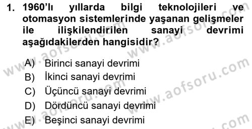 Kurumsal Kaynak Planlama Sistemleri Dersi 2024 - 2025 Yılı (Vize) Ara Sınavı 1. Soru