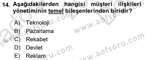 Kurumsal Kaynak Planlama Sistemleri Dersi 2024 - 2025 Yılı (Final) Dönem Sonu Sınav Soruları 14. Soru