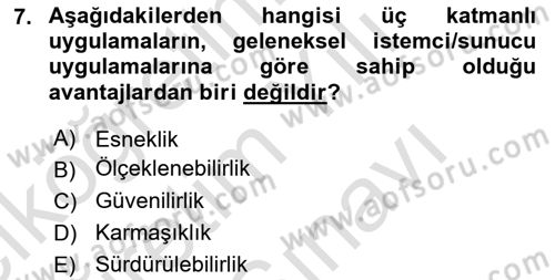 Kurumsal Kaynak Planlama Sistemleri Dersi 2025 - 2026 Yılı (Vize) Ara Sınav Soruları 7. Soru