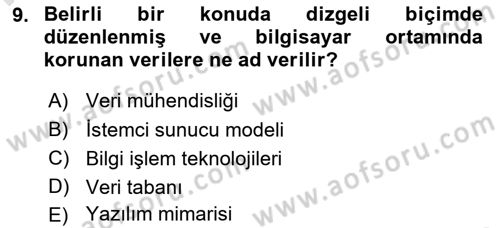 Kurumsal Kaynak Planlama Sistemleri Dersi 2025 - 2026 Yılı (Vize) Ara Sınav Soruları 9. Soru