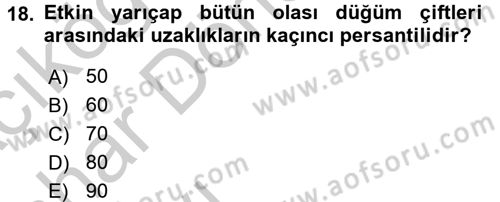 Sosyal Ağ Analizi Dersi 2016 - 2017 Yılı (Vize) Ara Sınav Soruları 18. Soru