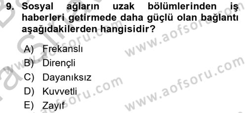 Sosyal Ağ Analizi Dersi 2016 - 2017 Yılı (Vize) Ara Sınav Soruları 9. Soru