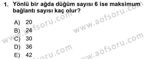 Sosyal Ağ Analizi Dersi 2016 - 2017 Yılı (Final) Dönem Sonu Sınav Soruları 1. Soru