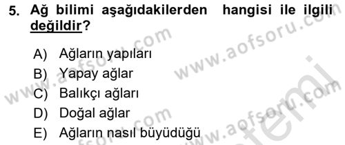 Sosyal Ağ Analizi Dersi 2016 - 2017 Yılı (Final) Dönem Sonu Sınav Soruları 5. Soru