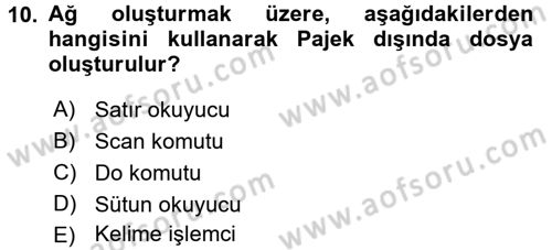 Sosyal Ağ Analizi Dersi 2017 - 2018 Yılı 3 Ders Sınav Soruları 10. Soru