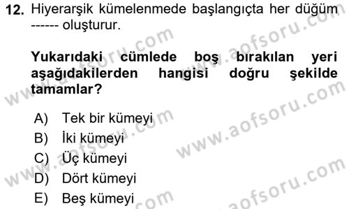 Sosyal Ağ Analizi Dersi 2017 - 2018 Yılı 3 Ders Sınav Soruları 12. Soru