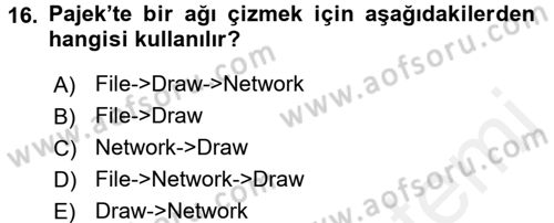 Sosyal Ağ Analizi Dersi 2017 - 2018 Yılı 3 Ders Sınav Soruları 16. Soru