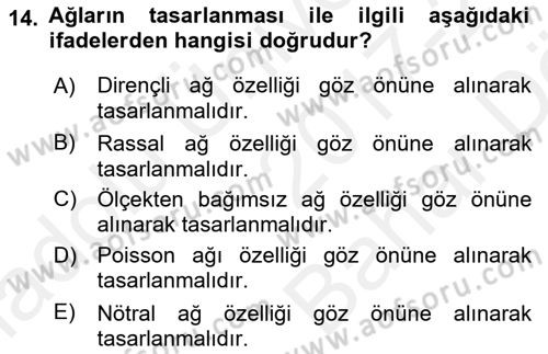 Sosyal Ağ Analizi Dersi 2017 - 2018 Yılı (Vize) Ara Sınav Soruları 14. Soru