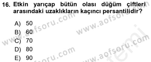 Sosyal Ağ Analizi Dersi 2017 - 2018 Yılı (Vize) Ara Sınav Soruları 16. Soru