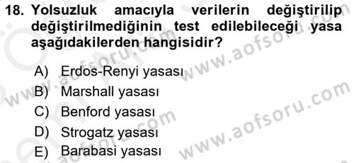 Sosyal Ağ Analizi Dersi 2017 - 2018 Yılı (Vize) Ara Sınav Soruları 18. Soru