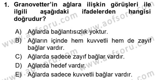 Sosyal Ağ Analizi Dersi 2018 - 2019 Yılı 3 Ders Sınav Soruları 1. Soru