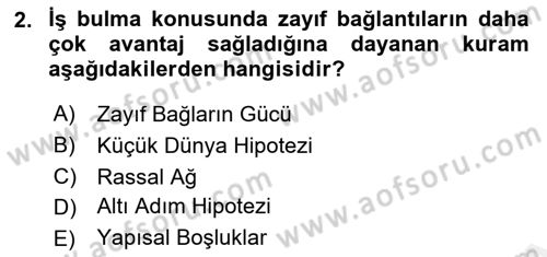 Sosyal Ağ Analizi Dersi 2018 - 2019 Yılı (Vize) Ara Sınav Soruları 2. Soru