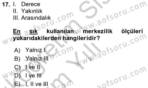 Sosyal Ağ Analizi Dersi 2018 - 2019 Yılı Yaz Okulu Sınavı 17. Soru