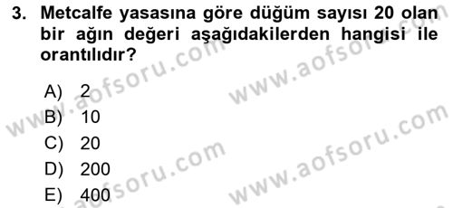Sosyal Ağ Analizi Dersi 2020 - 2021 Yılı Yaz Okulu Sınav Soruları 3. Soru